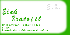 elek kratofil business card